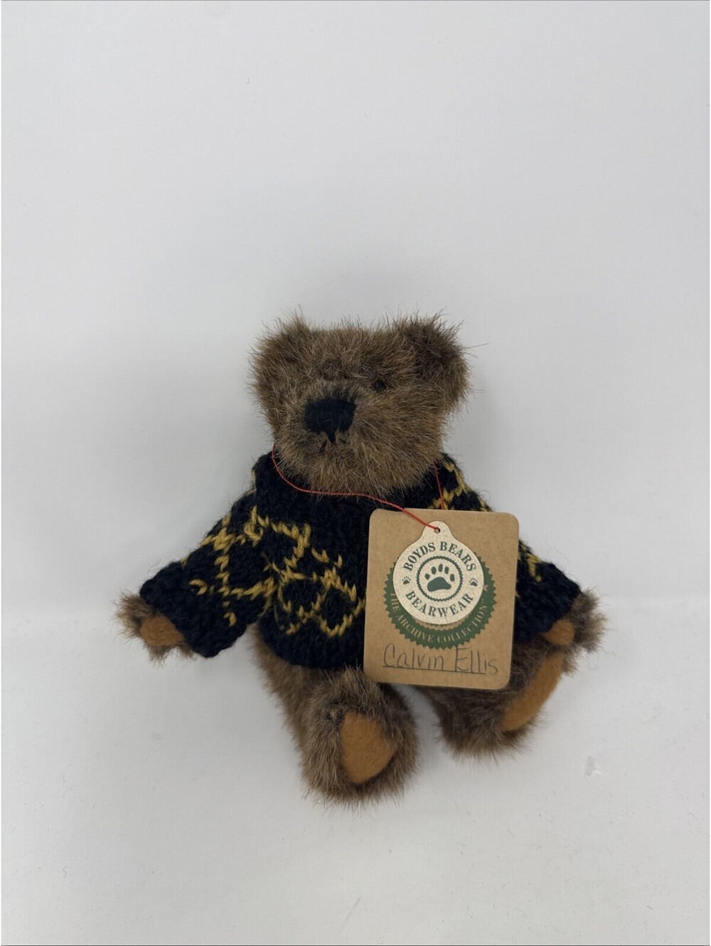 Boyds Bears Calvin Stuffed Animal Plush Toy In Sweater